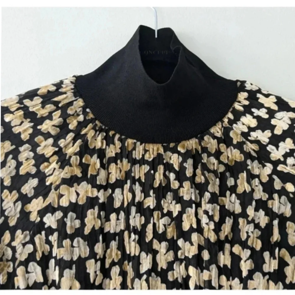 NEW Tory Burch VELVET DEVORE TOP in Little Black Leaves